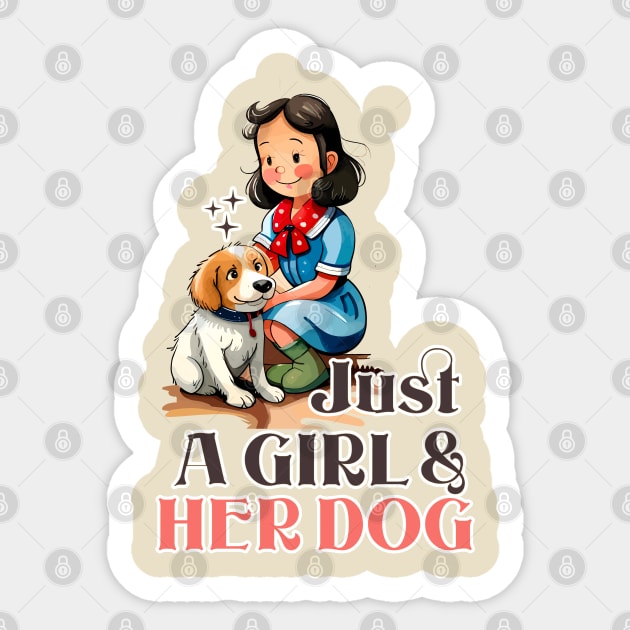 Just a Girl and Her Dog Sticker by Cheeky BB